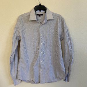 - Ben Sherman L 16 34/35 Mens FLIP-CUFF Button-up Striped 100% Cotton